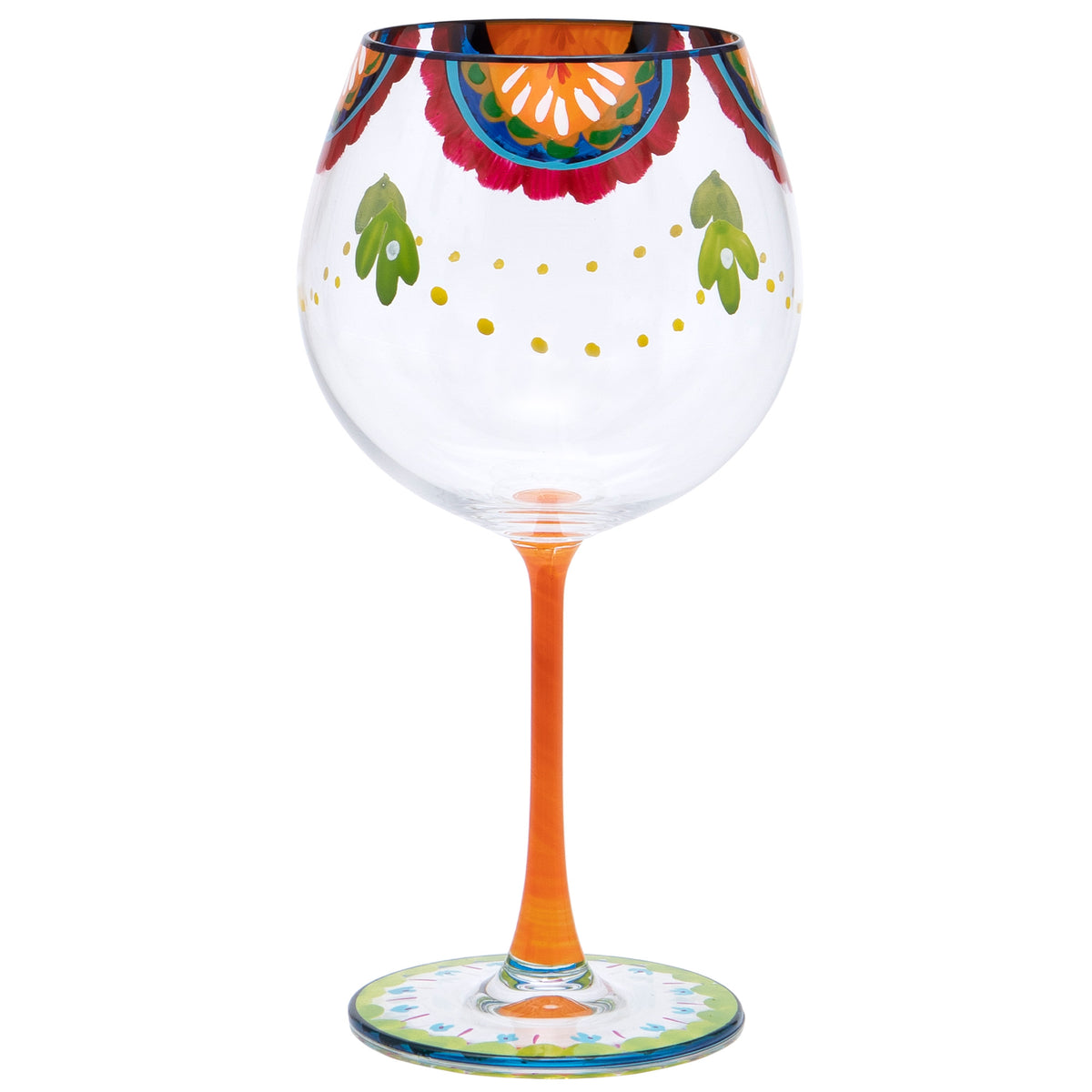 Hand Painted Pattern Gin Glass