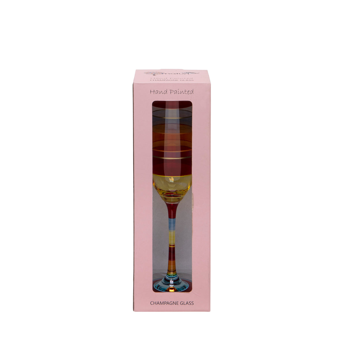 Hand Painted Bold Stripe Champagne Flute