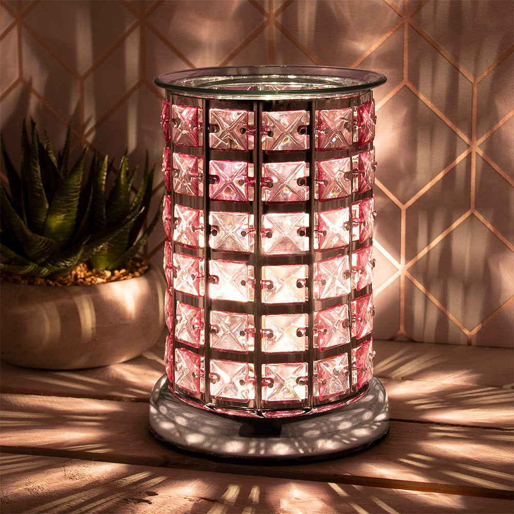 Desire Aroma Touch Lamp in Silver &amp; Pink