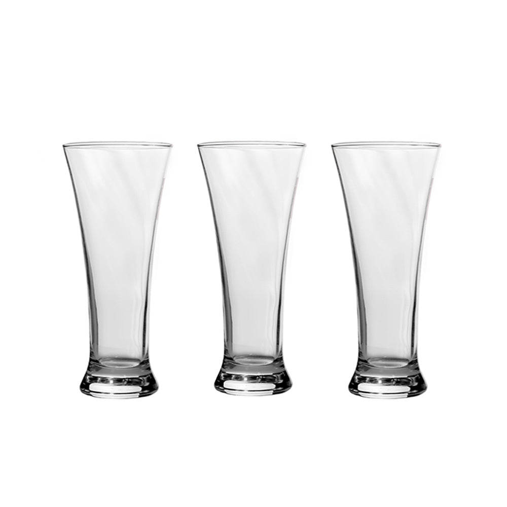 Set of 3 Tall Beer Glasses