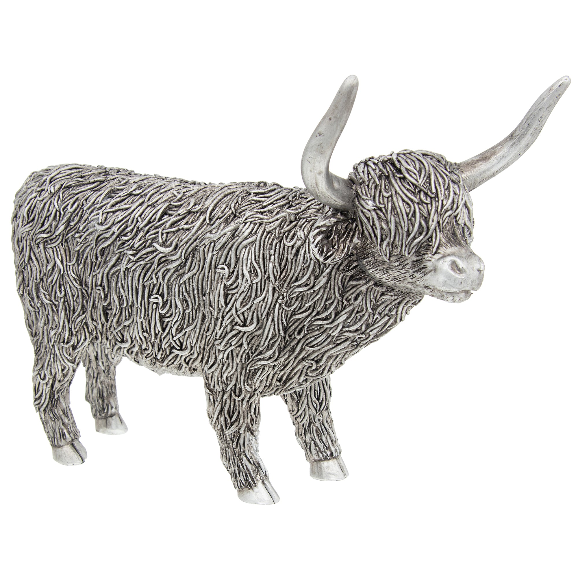 Silver Standing Highland Cow - Large Ornament