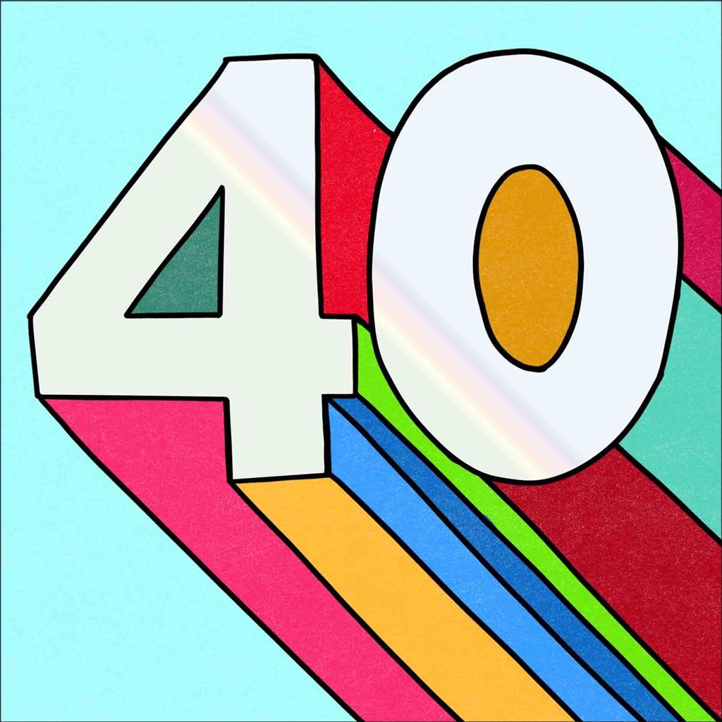 40th Birthday Square Greetings Card