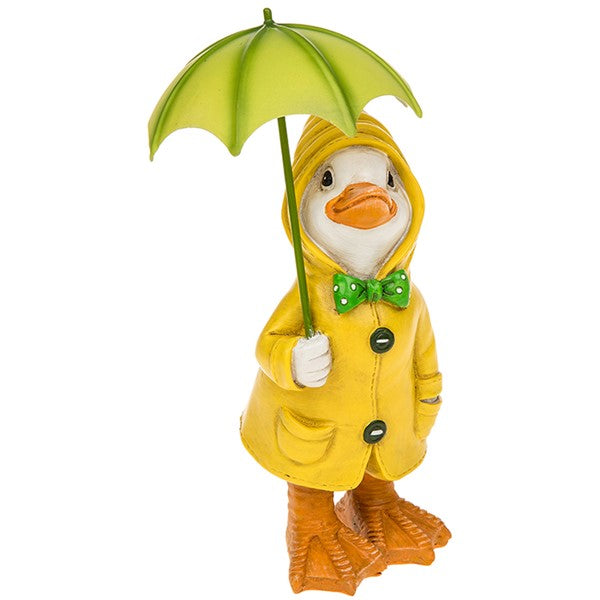 Puddle Duck Standing With Umbrella
