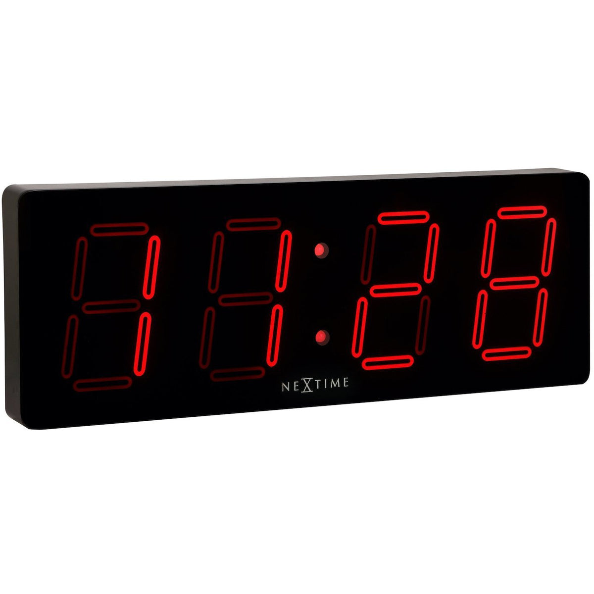 NeXtime - Wall/ table clock – 51.5 x 18x 4.5 cm –Plastic- Black- &#39;Big D&#39;