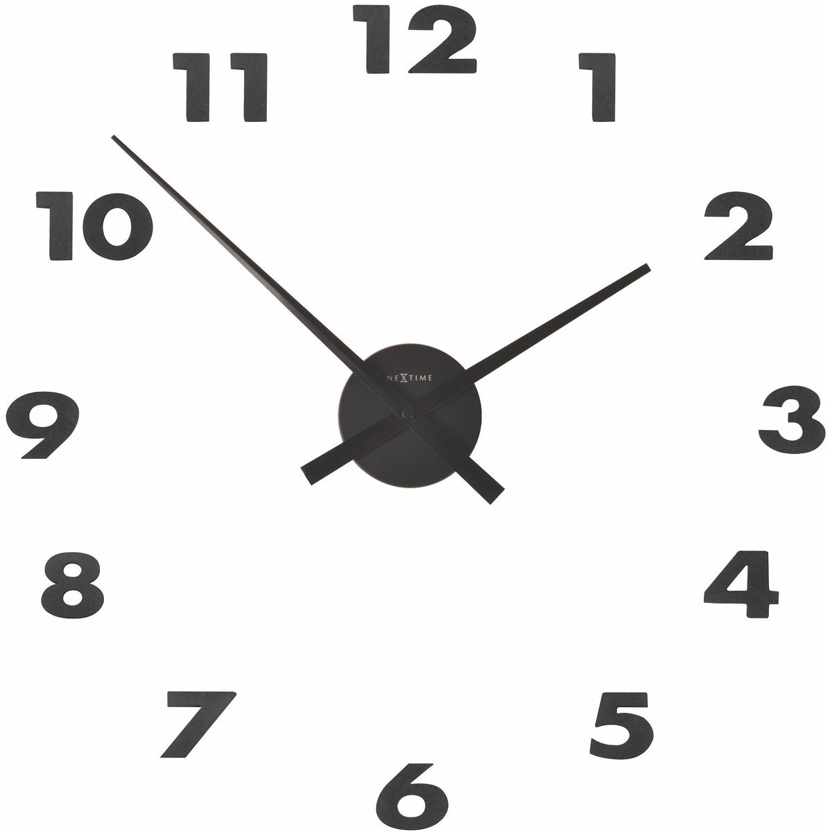 NeXtime - Wall clock – 48 x 3 cm – Aluminum - Black - &#39;Small Hands&#39;