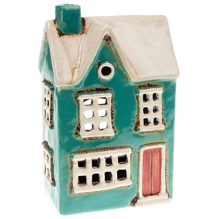 Teal Country House Tealight Holder