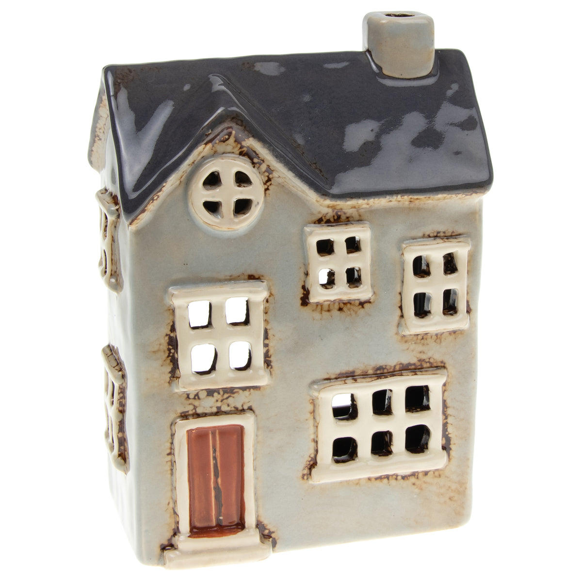 Pale Grey Country House Tealight Holder