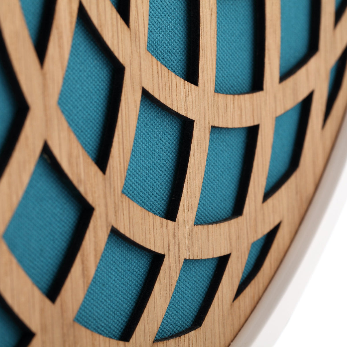 NeXtime - Wall clock – Ø 50 cm - Wood &amp; Fabric - Turquoise - &#39;Sun Big&#39;