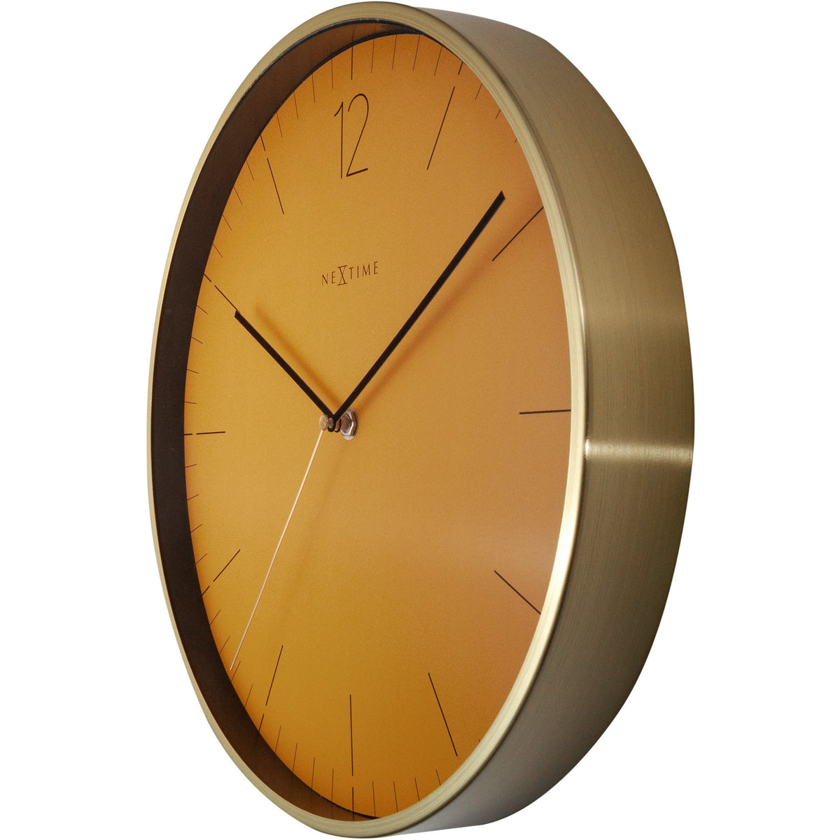 NeXtime- Wall clock - Ø 34 cm - Glass / Metal - Fruity Manderin - &#39;Essential Gold&#39;