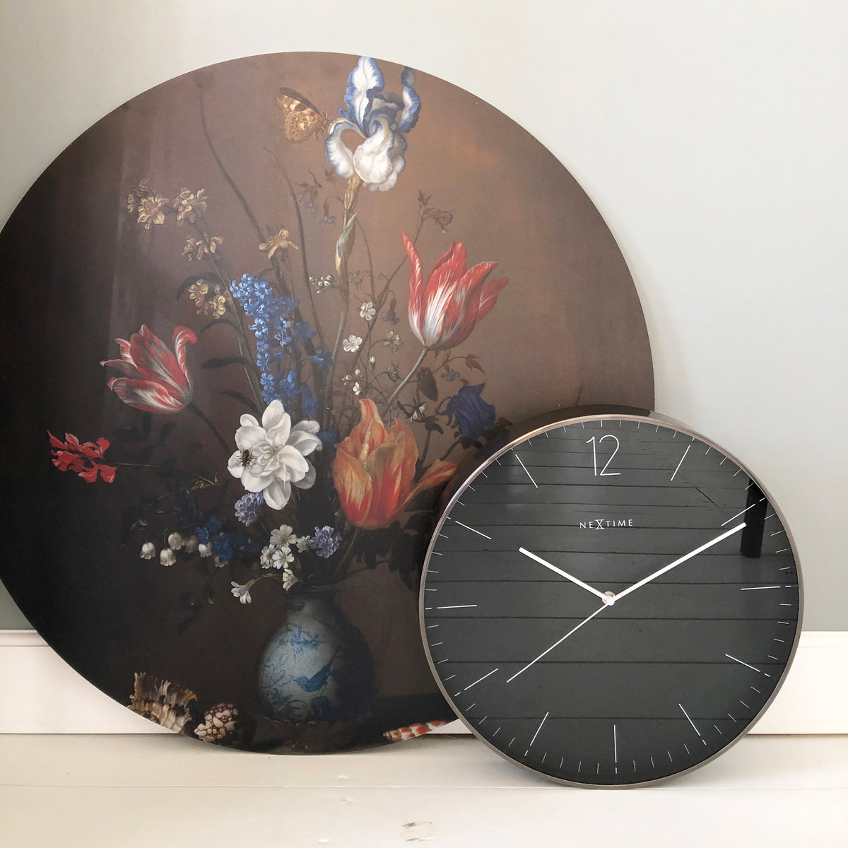 NeXtime - Wall clock – Ø 40cm - Metal &amp; Glass - Black &amp; Gold - &#39;Very Essential&#39;