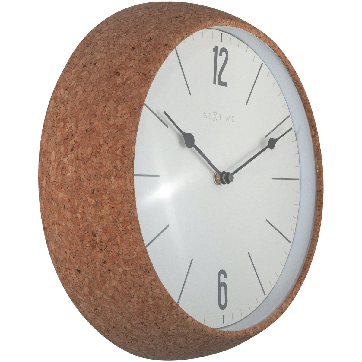 NeXtime- Wall clock - Ø 30 cm - Cork / Glass - White - &#39;Cork&#39;