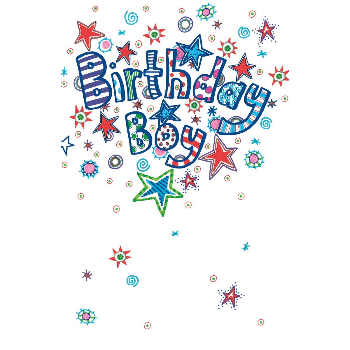 Birthday Boy Stars Greetings Card