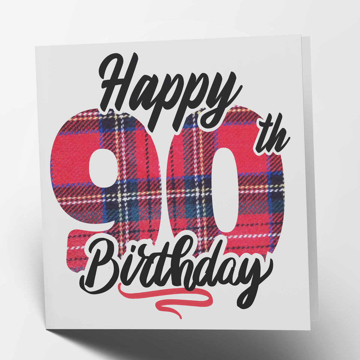 Happy 90th Birthday - Tartan Card