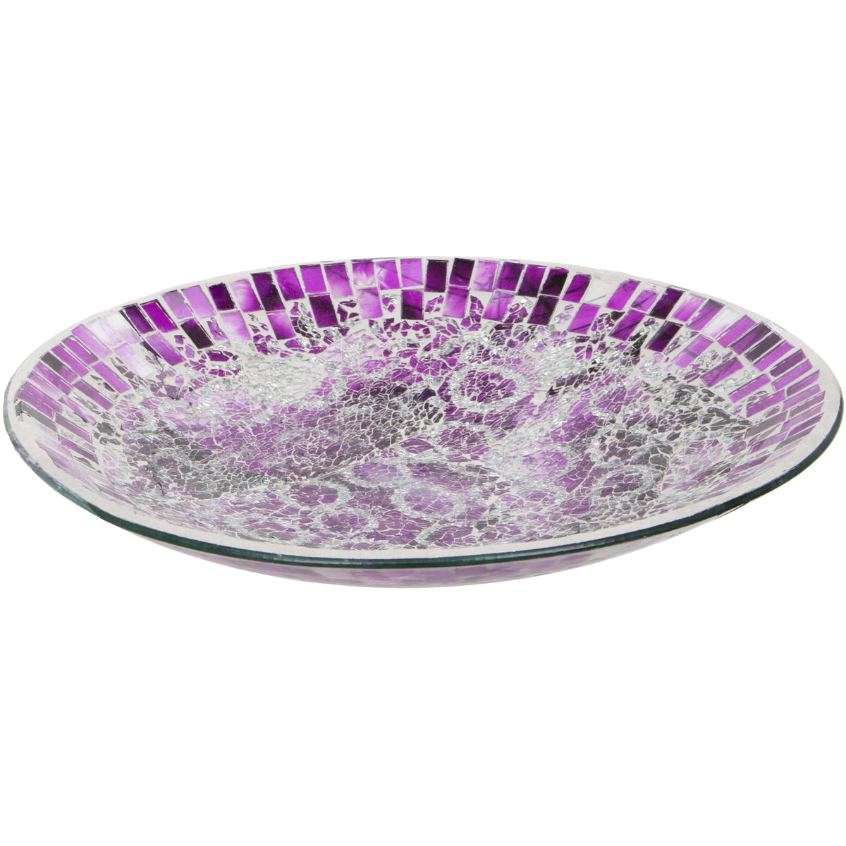 Purple Crackled Glass Mosaic Decorative Plate