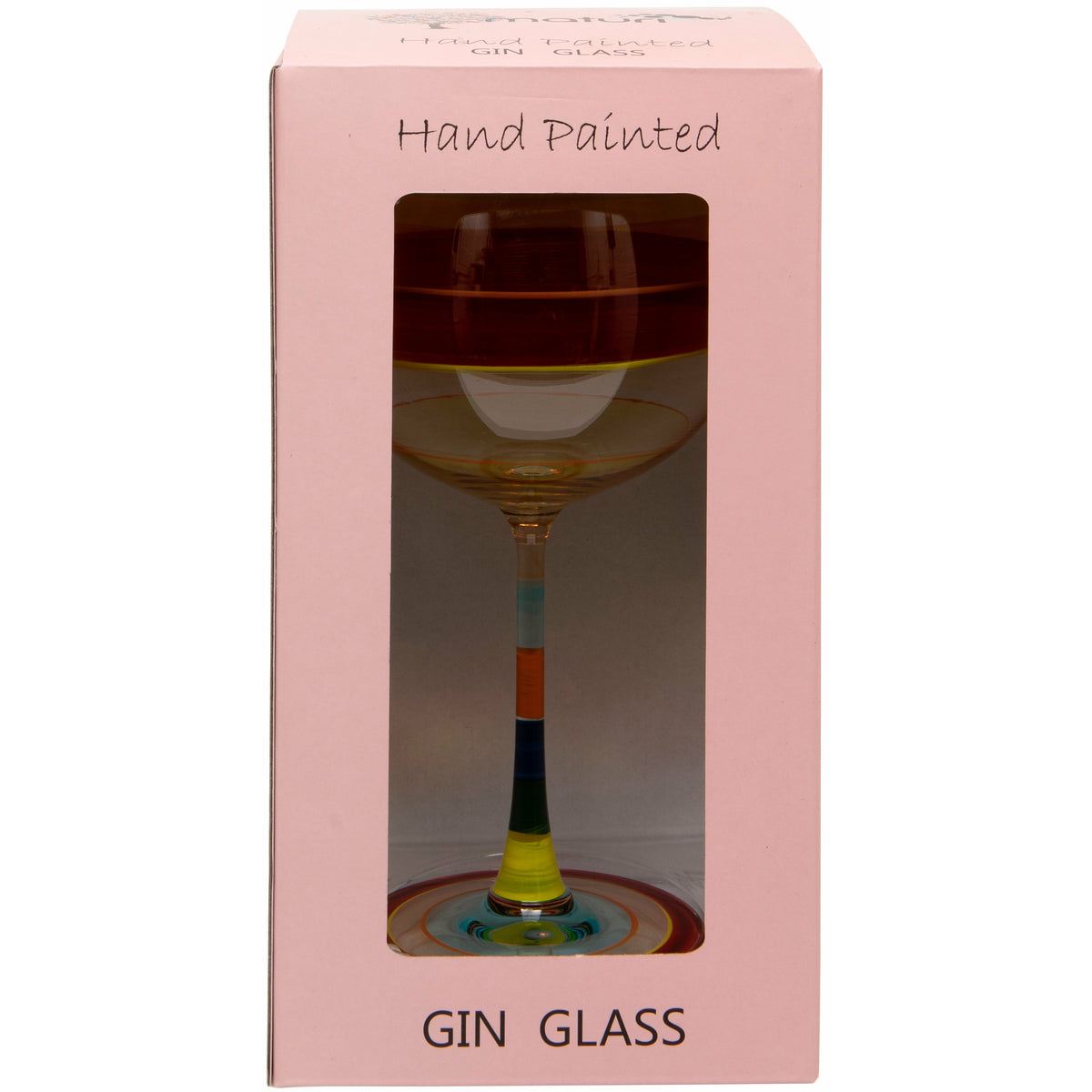 Hand Painted Light Stripe Gin Glass in Box