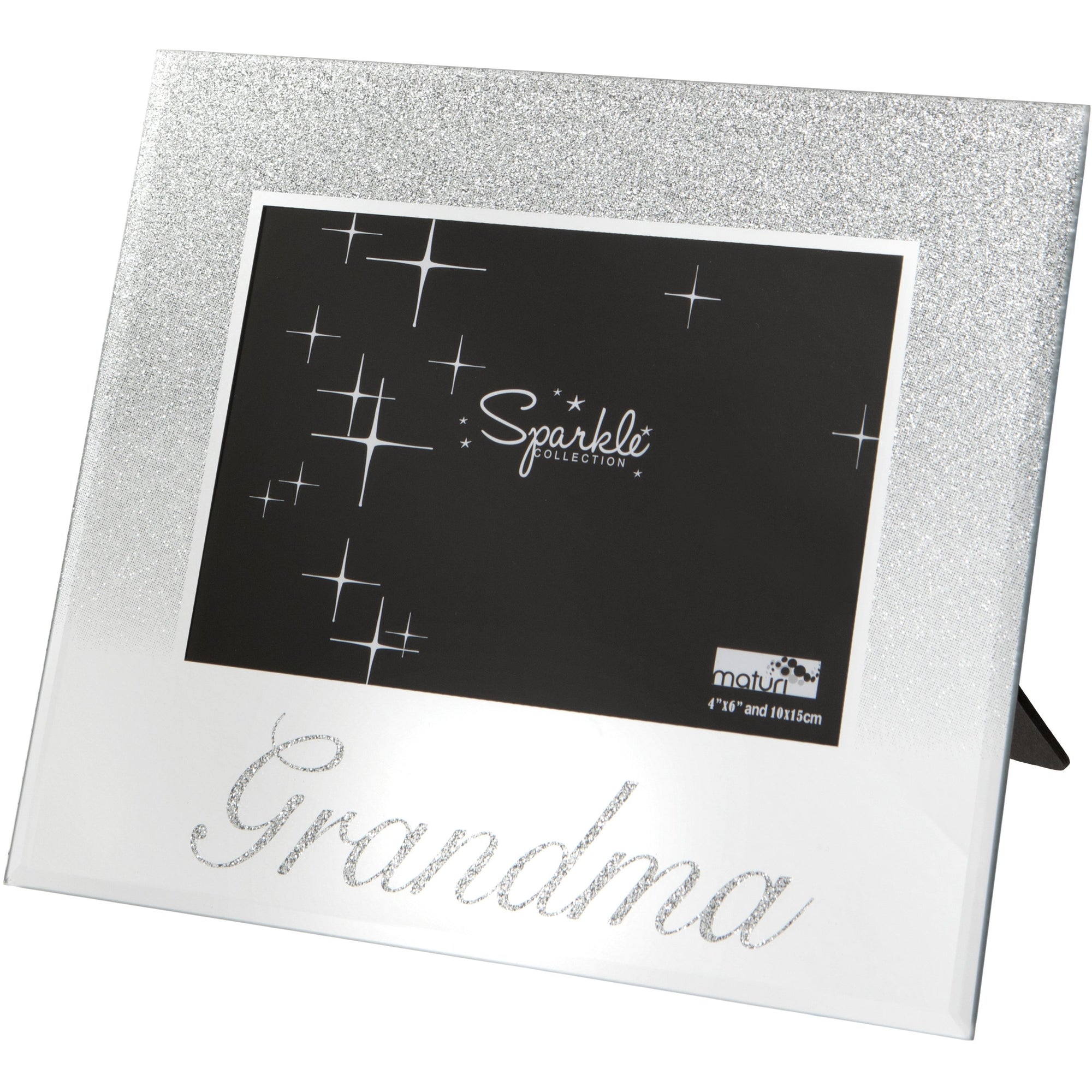 Grandma Mirrored Silver Glitter 6 x 4 Inch Photo Frame