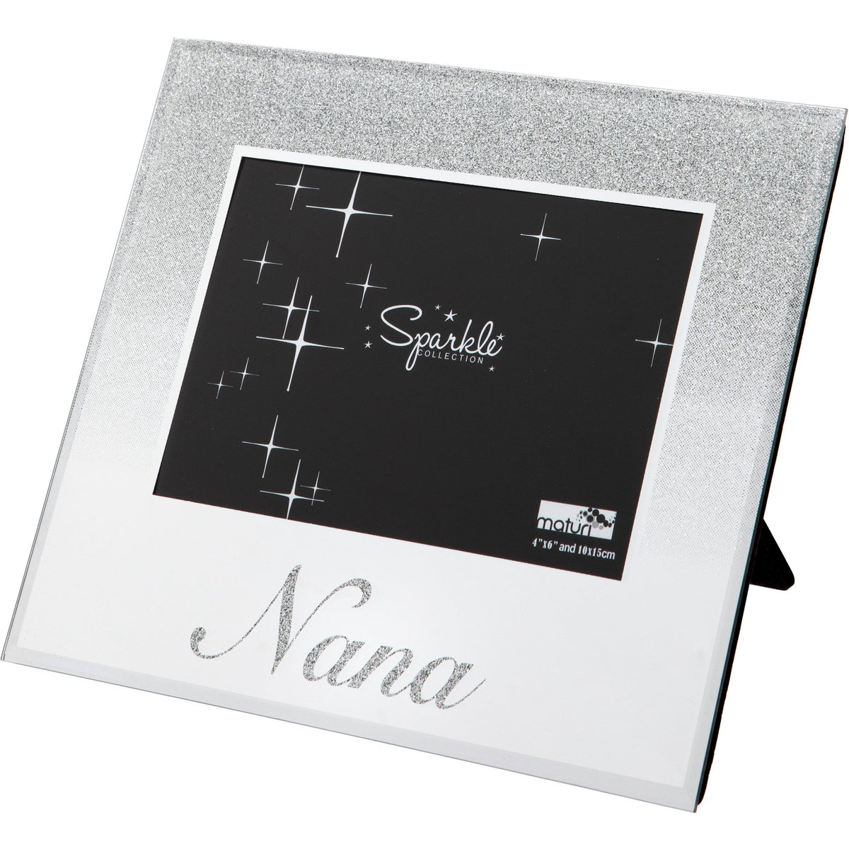 Nana Mirrored Silver Glitter 6 x 4 Inch Photo Frame