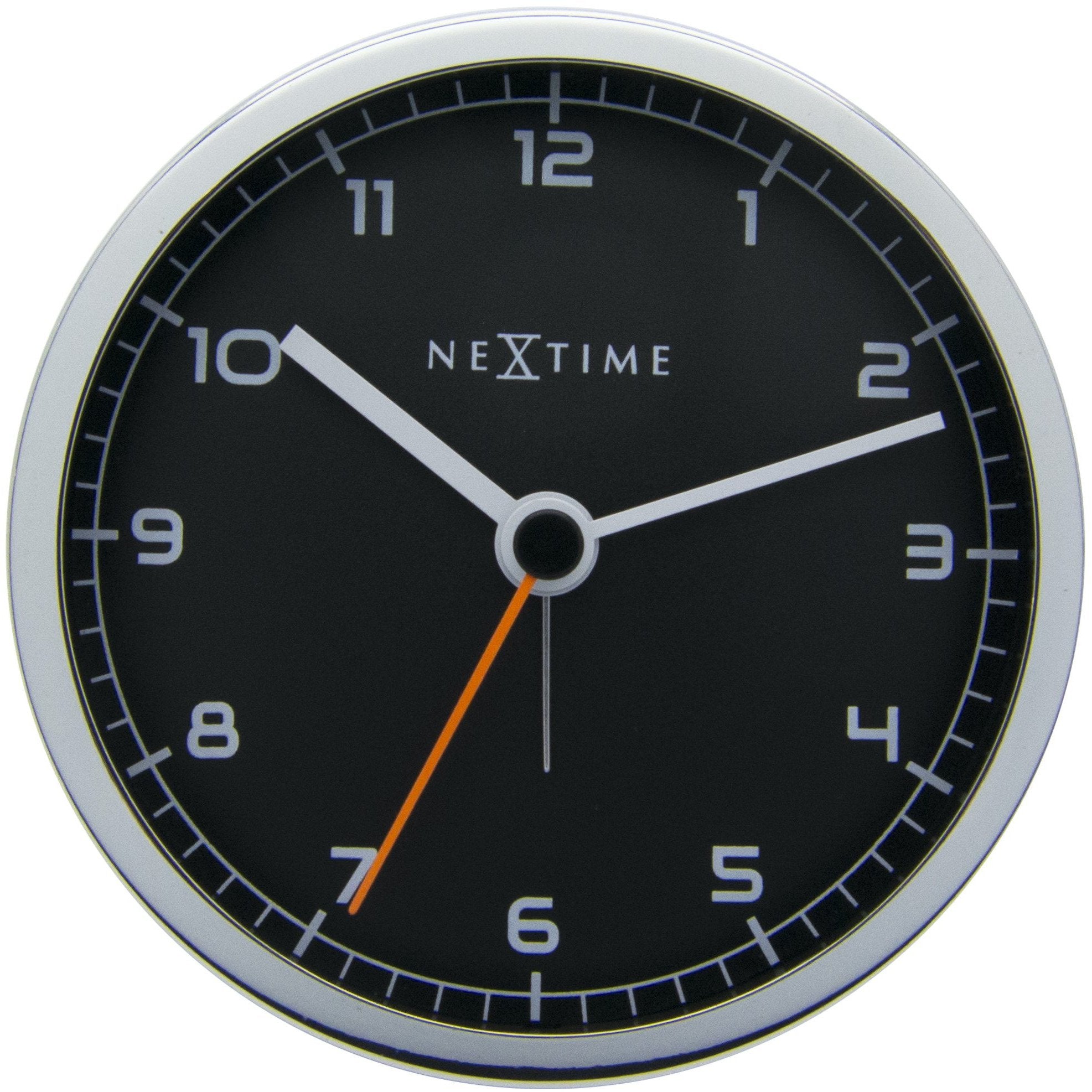 NeXtime - Alarm clock - 9 x 9 x 7.5 cm - Metal - White - 'Company Alarm'