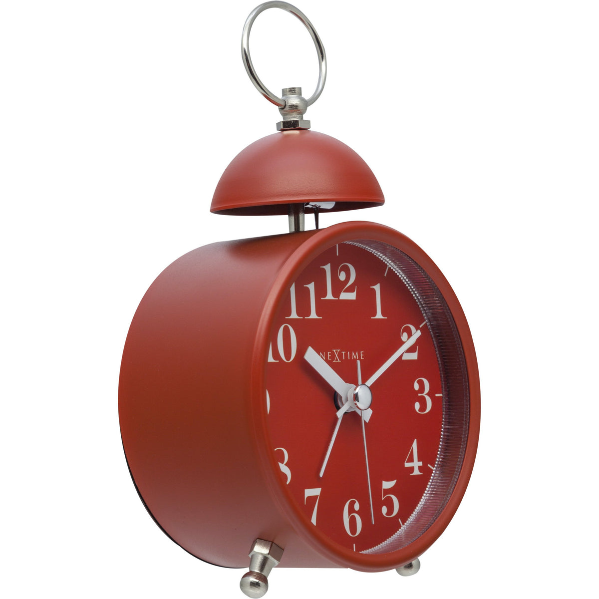 NeXtime - Alarm clock – Ø 16 cm - Metal – Red – Loud Alarm- &#39;Single Bell&#39;