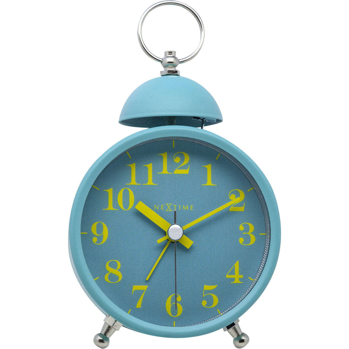 NeXtime - Alarm clock – Ø 16 cm - Metal – Turquoise – Loud Alarm-  &#39;Single Bell&#39;