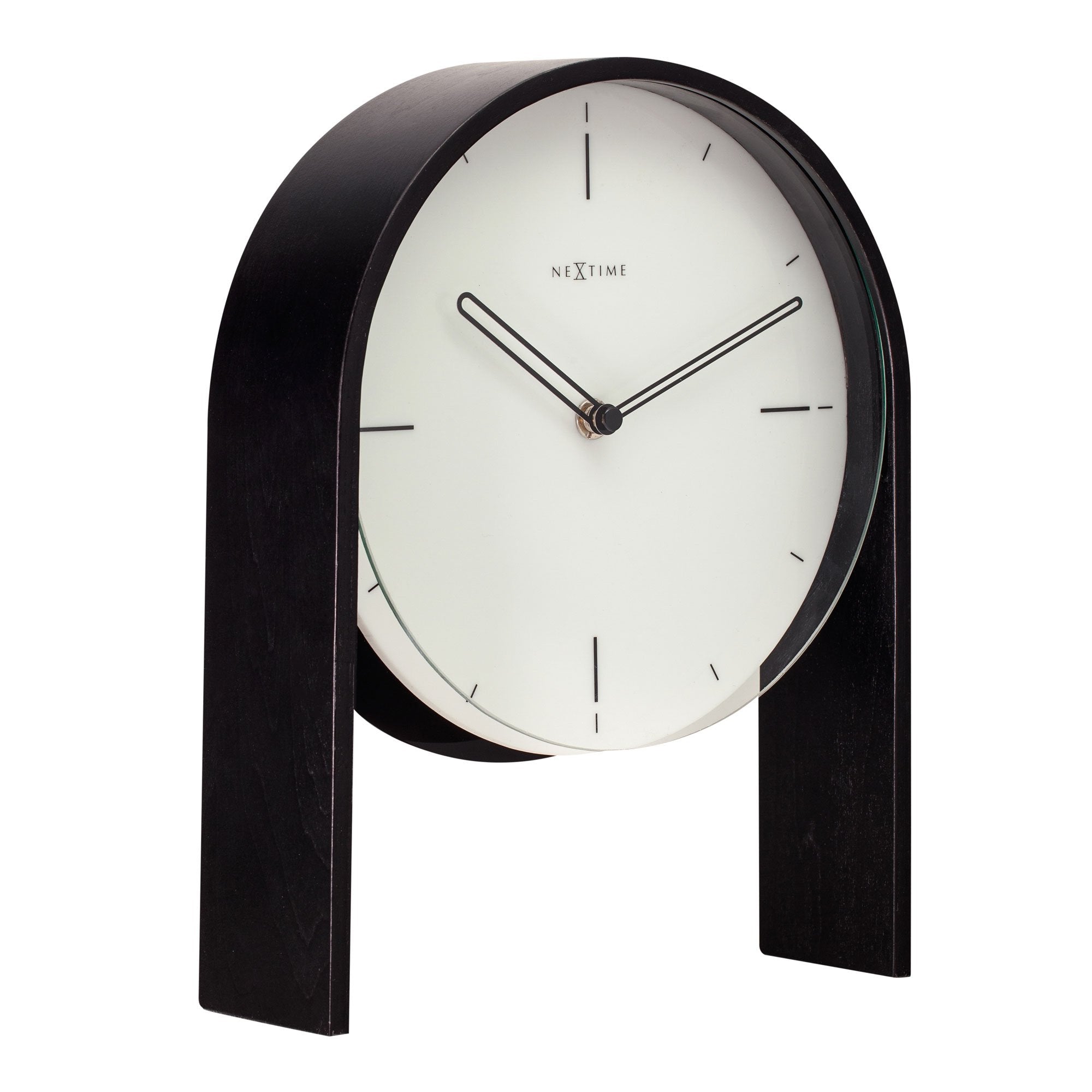 NeXtime- Table clock - 27 x 21 x 6.5 cm - Wood - White - 'Noa Table'