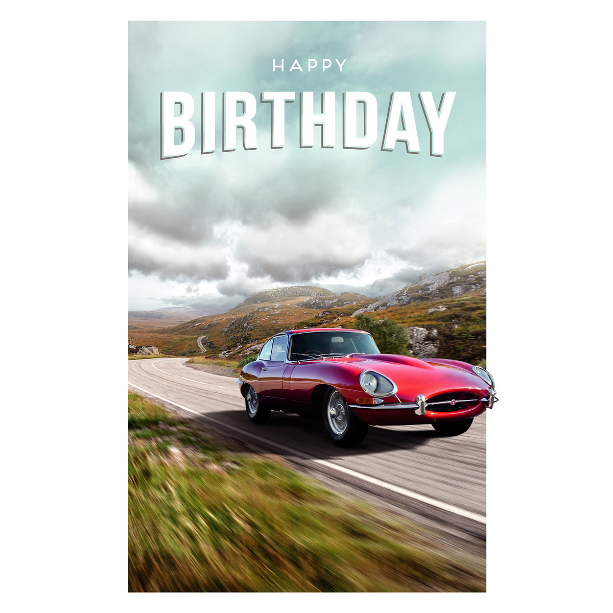 Sports Car Birthday Greetings Card