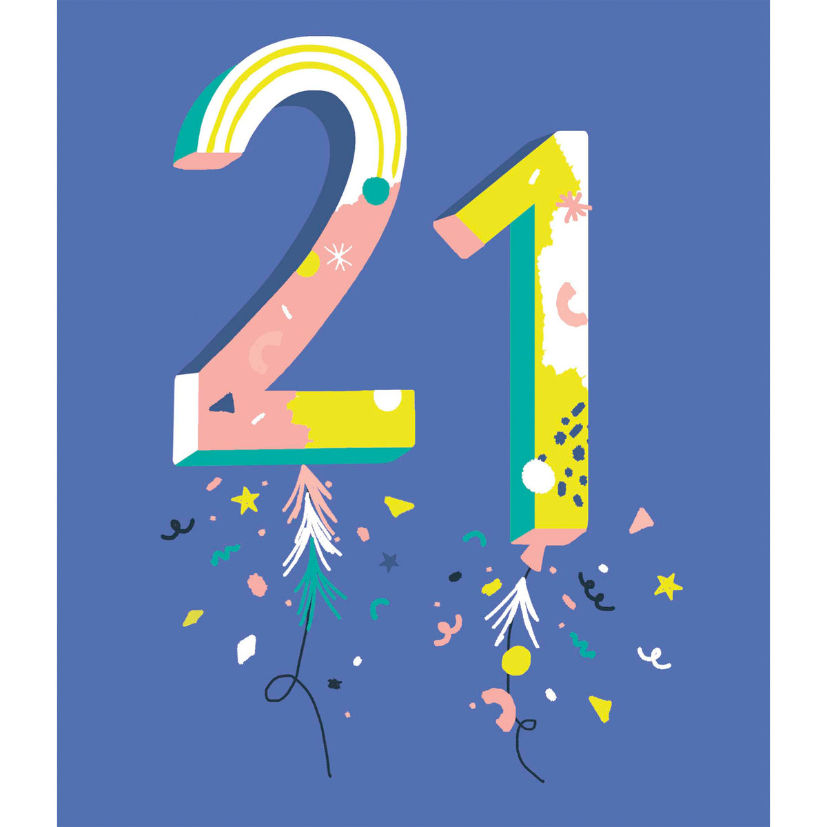 21 Neon Birthday Greetings Card