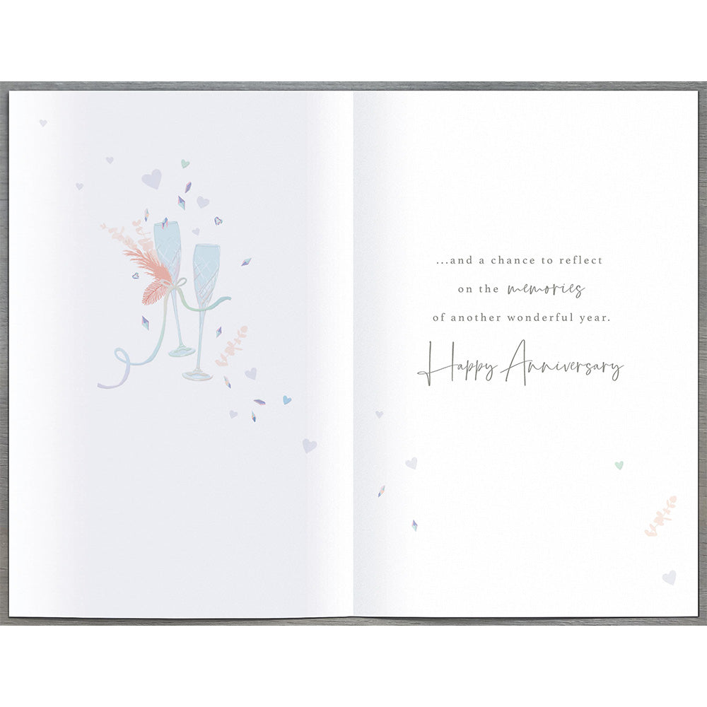 15th Crystal Anniversary Greetings Card