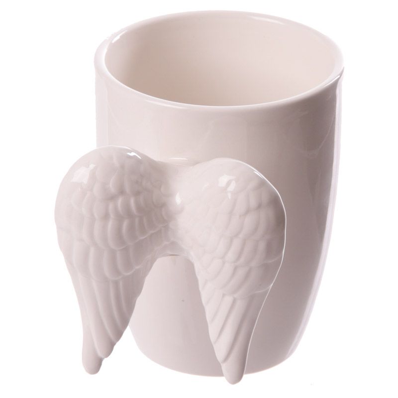 White Ceramic Angel Wings Mug