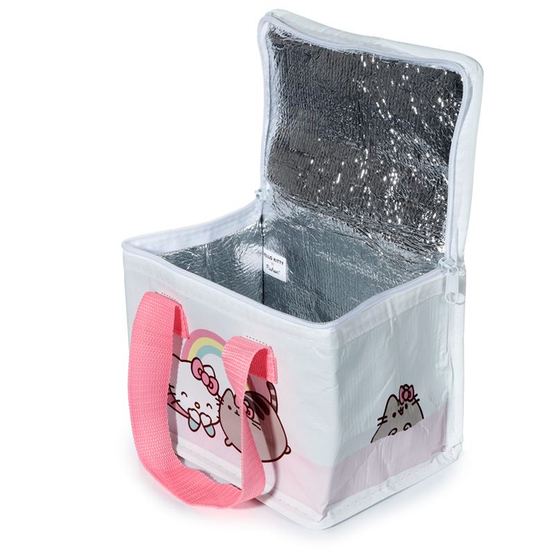 Recycled Plastic Bottle RPET Reusable Cool Bag Lunch Bag - Hello Kitty &amp; Pusheen Open