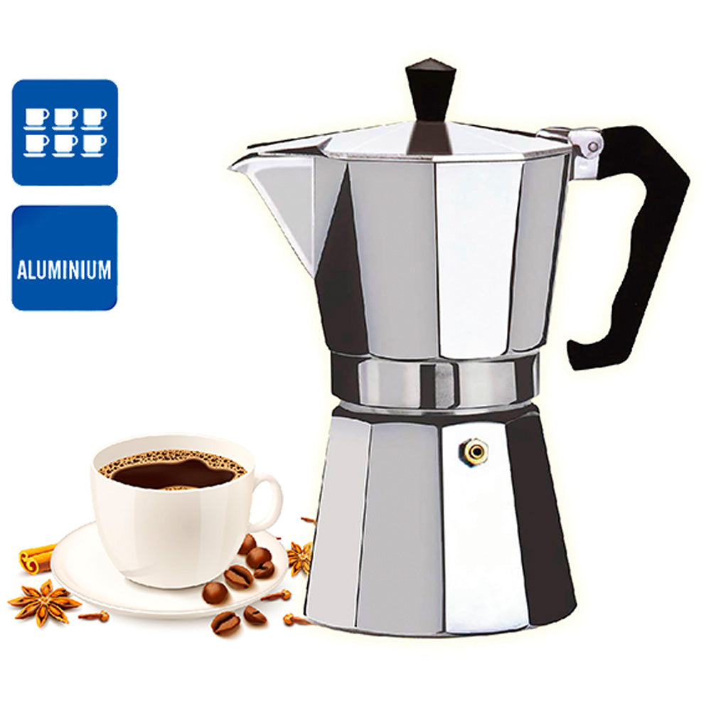 Aluminium Stovetop Espresso Maker - 6 Cups