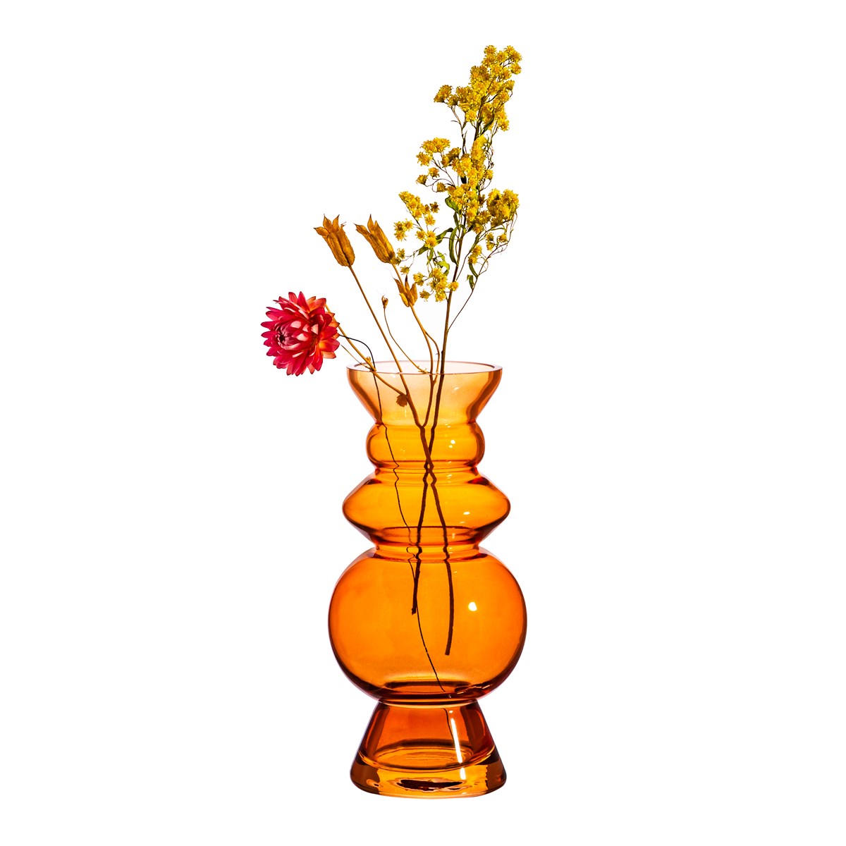 Selina Glass Vase in Dark Amber