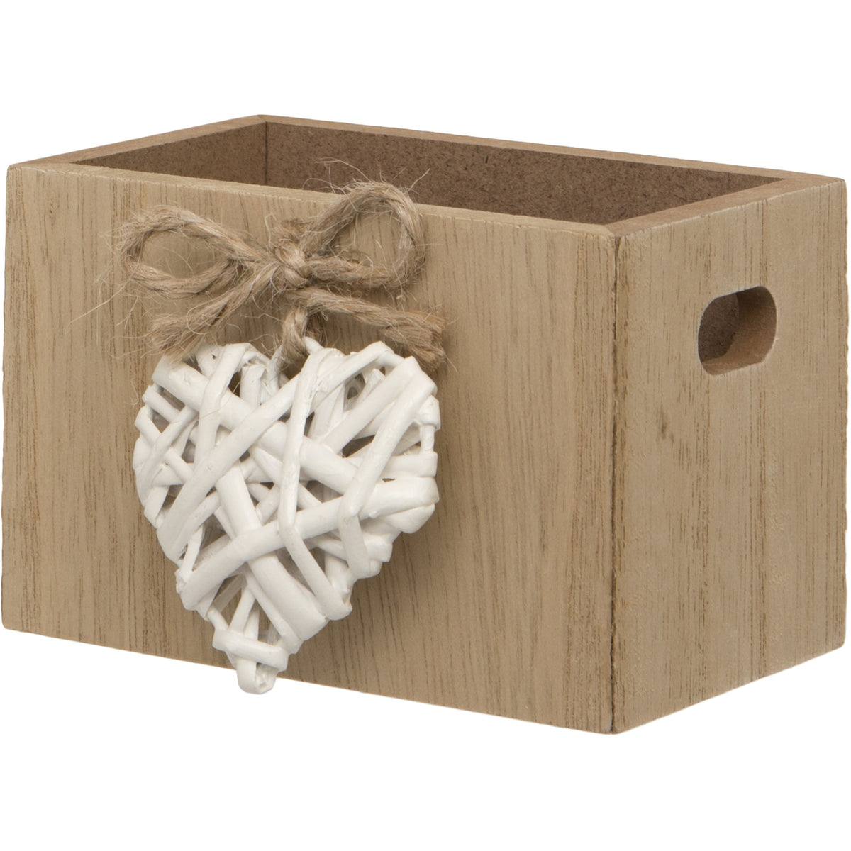 Woven Heart Wooden Trinket Box