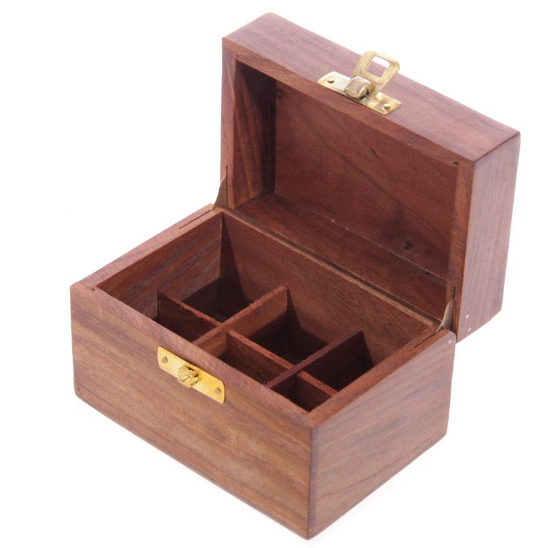 Sheesham Wood Essential Oil Box - Space for 6 Bottles