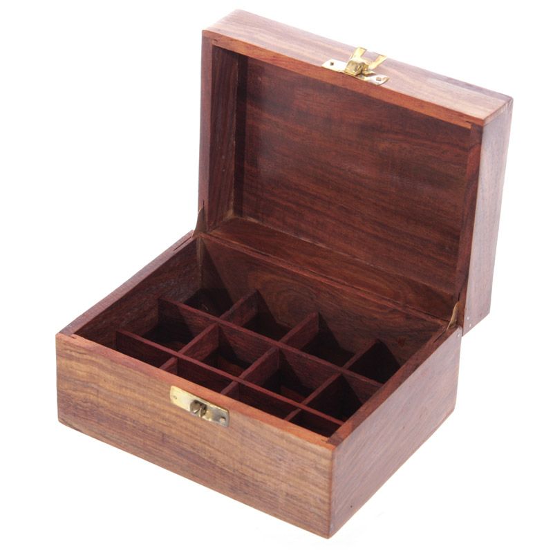 Sheesham Wood Essential Oil Box - Space for 12 Bottles