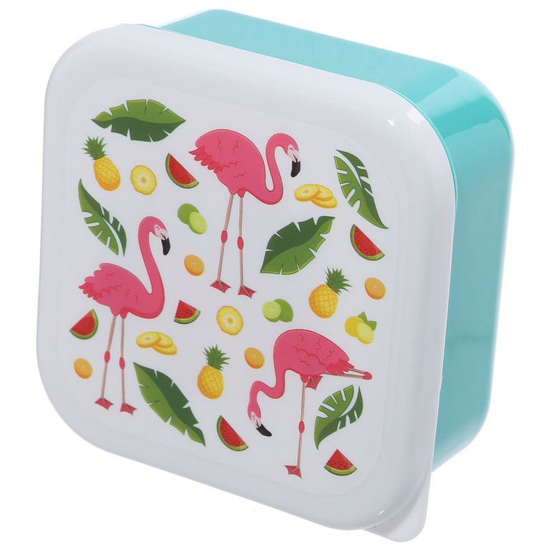 Set of 3 Lunch Box Snack Pots S/M/L - Tropical Flamingo