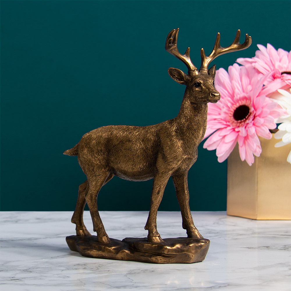 Bronzed Standing Deer Ornament