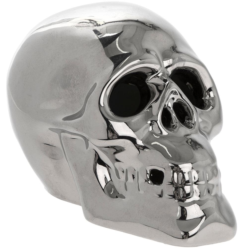 Silver Chrome LED Multicoloured Light Up Skull