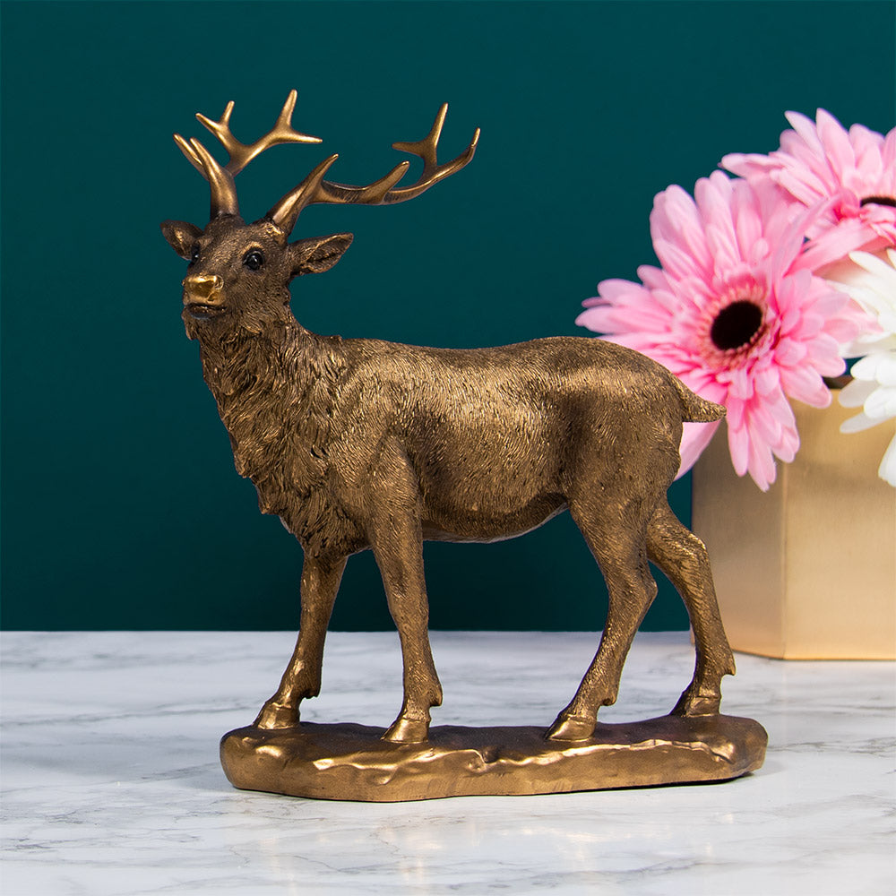 Bronzed Standing Stag Ornament