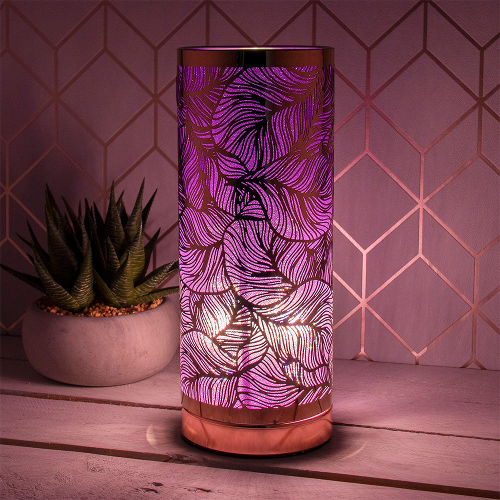 Desire Aroma Touch Lamp with Purple Leaf Design