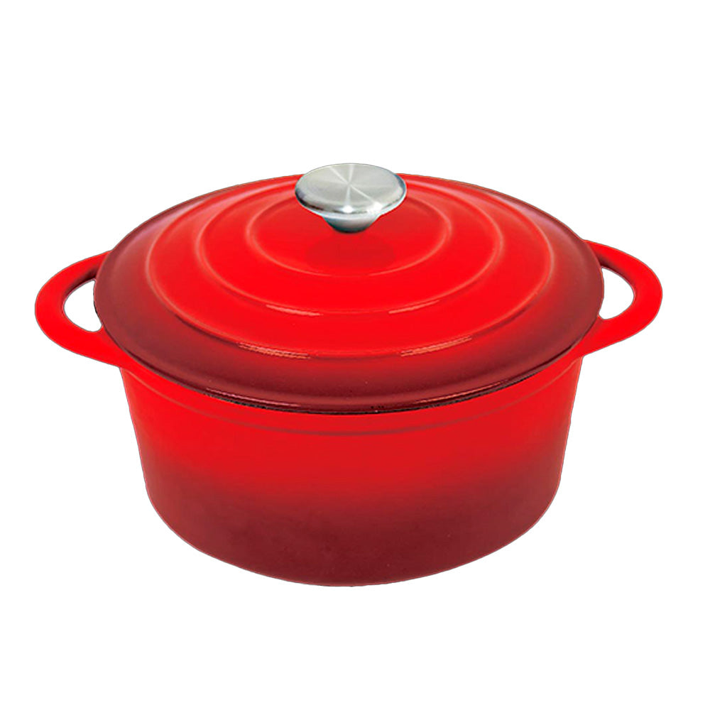 Cast Iron Casserole Dish in Red - 26cm