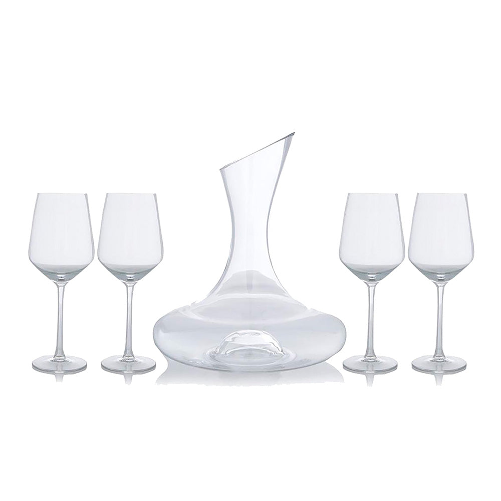 Wine Decanter Set with 4 Wine Glasses