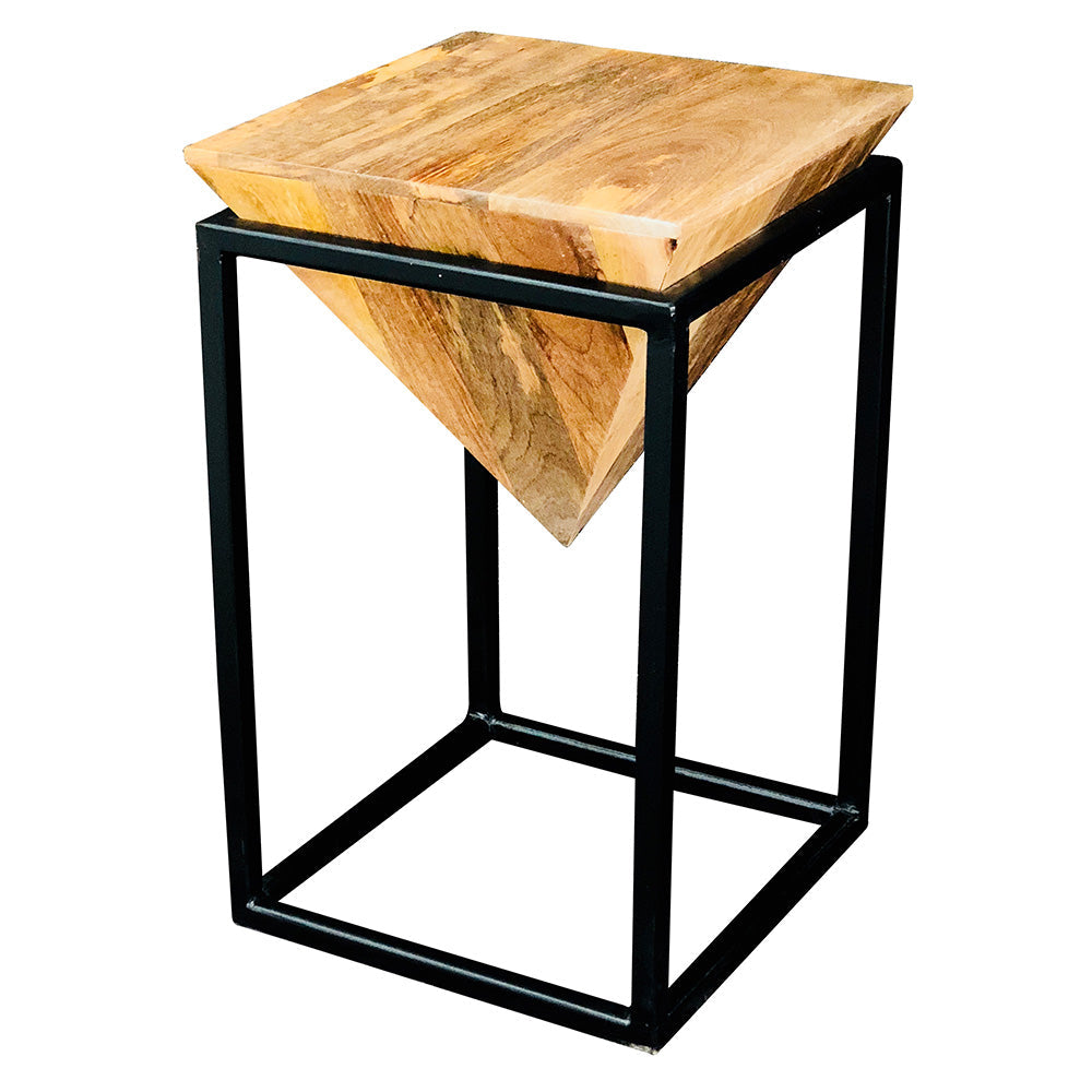 Ravi Mango Wood Diamond Stool / Side Table - Large