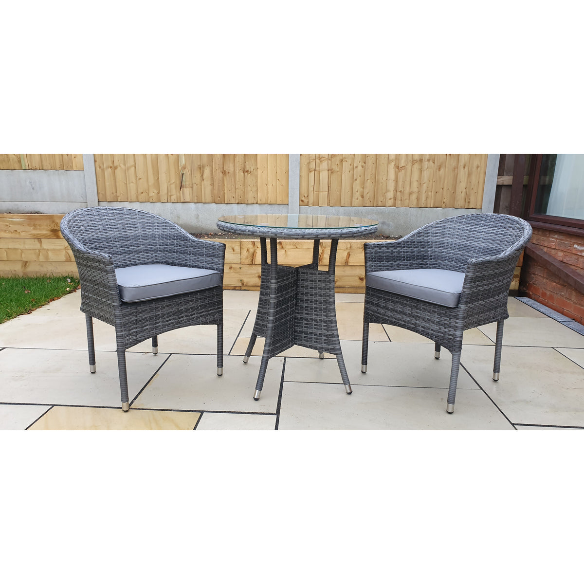 Emily 2 Seat Bistro Set with Stacking Chairs