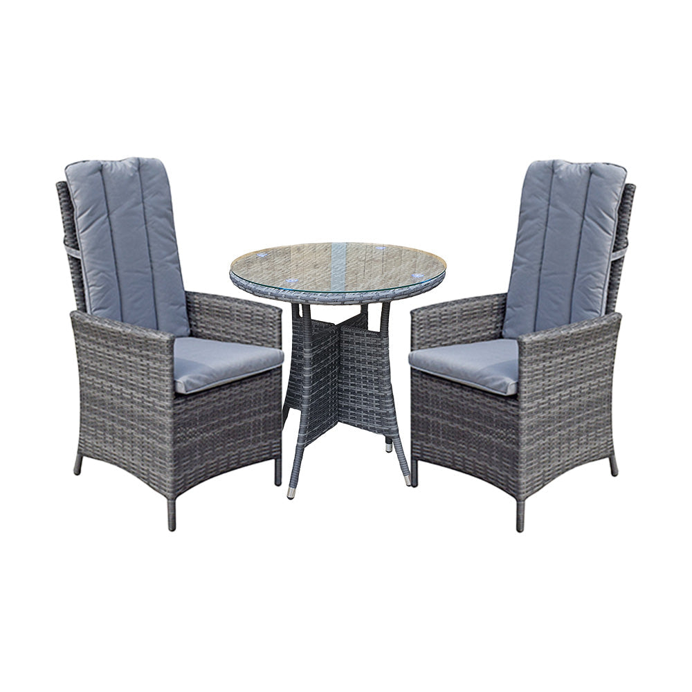 Emily 2 Seat Bistro Set with Reclining Chairs