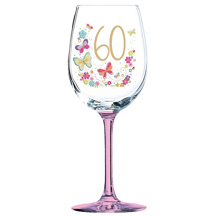 60th Birthday Stars Wine Glass