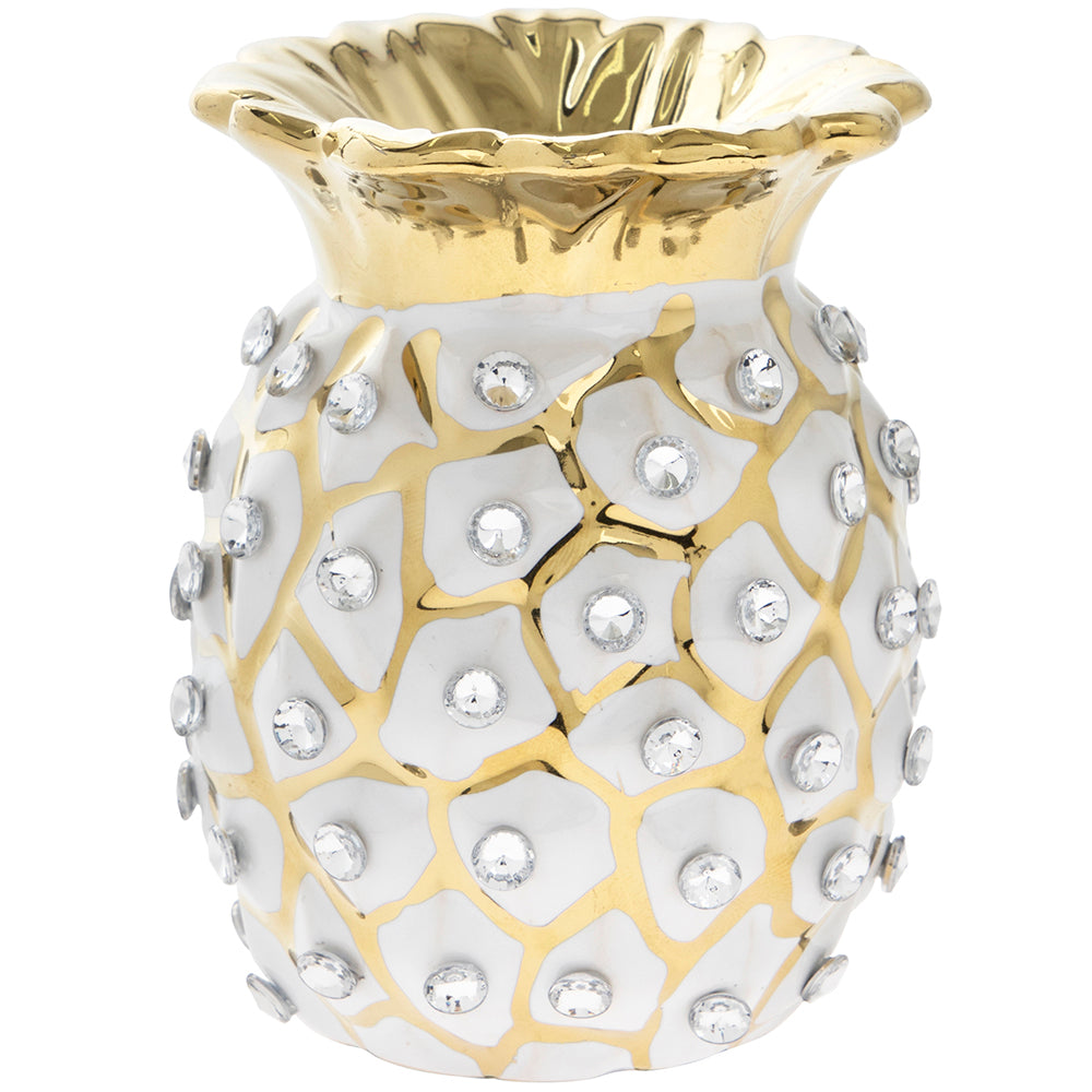 Gold Diamanté Pineapple Tea Light Holder