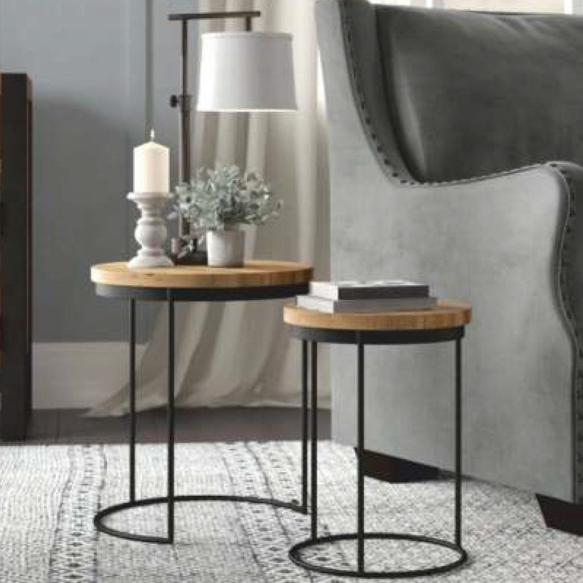 Ravi Set of Two Round Side Tables